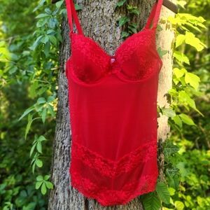 BODY FORM RED LINGERIE BODYSUIT